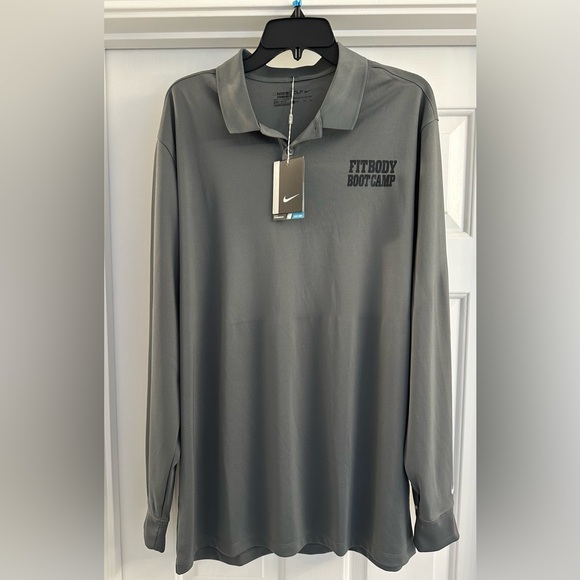 NWT Nike Golf‎ Men’s Size XL Long Sleeve Polo Shirt - Platinum Grey - Picture 1 of 10